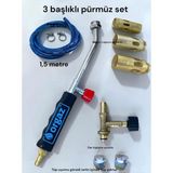 MOOD CLASS 3 Başlıklı Çok Yönlü Pürmüz Hortum Takım Set Yakma Tutuşturma Eritme Lehim Dar Piknik Tüplere Uyumlu