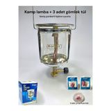 MOOD CLASS Büyük boy Kamp lamba geniş çemberli küçük piknik tüplere uyumlu tüp gaz lüks lamba + 3 adet çengelli gömlek tül