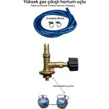 MOOD CLASS Yüksek Gaz Çıkışlı Hortum Girişli Pürmüz Sanayi Ocak Ekmek Sacı Şaloma Küçük Geniş Çemberli Piknik Tüp Başlığı 2 mt Hortum Kelepçe