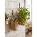 Mood Concept Rattan 2 Boy Kulplu Sepet ,asılabilir Dekoratif Saksı ,2'li Kulplu Çiçeklik Sepet Seti