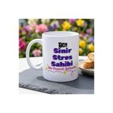 Mood Maker Design "Ben Sinir Stres Sahibi Bir Pamuk Şekerim" Yazılı Porselen Kupa Bardak 330 ml - Komik Ofis Ve Arkadaşa Hediyelik Kupa