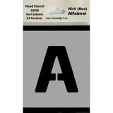 Mood Stencil Harf Boyama Şablonu X032-KRIL Alfabesi Harf Yüksekliği 7 cm