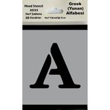 Mood Stencil Harf Boyama Şablonu X033-Greek Alfabesi Harf Yüksekliği 5 cm