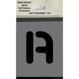 Mood Stencil Harf Boyama Şablonu X074 Harf Yüksekliği 7 cm