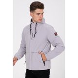 Mood Street Baskılı Su Itici Slim Fit Erkek Yağmurluk Mont - Gri
