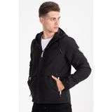 Mood Street Baskılı Su Itici Slim Fit Erkek Yağmurluk Mont - Siyah - 2XL