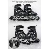 MooDum MD.YZ.PTN Ayarlanabilir Işıklı Alıştırma Pateni - Çift Tekerlekli Dönüşebilir In-Line Skates - Pembe
