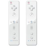 MOOGOLE Wii Remote, Wii Controller, 2 Pack, with Silicone Case and Wrist Strap