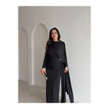 Mooi Butik ELVİS Maxi Elbise 5447 - Siyah