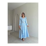 Mooi Butik FAURA Maxi Elbise 6954 - Bebe Mavisi