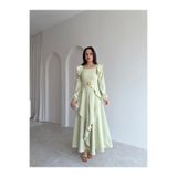 Mooi Butik FAURA Maxi Elbise 6954 - Yeşil