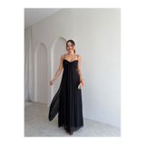 Mooi Butik FRANZ Maxi Elbise 9811 - Siyah