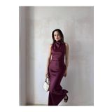 Mooi Butik GODWİN Maxi Elbise 6493 - Bordo