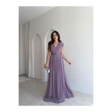 Mooi Butik JİVA Maxi Elbise 3049 - Lila