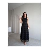 Mooi Butik MARGAO Maxi Elbise 0987 - Siyah