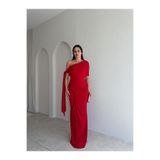 Mooi Butik RENATE Maxi Elbise 3007 - Kırmızı