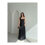 Mooi Butik RİCHARD Maxi Elbise 9020 - Siyah