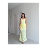 Mooi Butik SHEİLA Maxi Elbise 3013 - Sarı