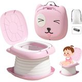 Mooie Baby's Cat Potty Katlanabilir Çocuk Tuvaleti, Çok Fonksiyonlu Taşınabilir Alıştırma Lazımlığı - Pembe