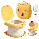 MooieBaby's Cat Potty Katlanabilir Çocuk Tuvaleti, Çok Fonksiyonlu Taşınabilir Alıştırma Lazımlığı (Sarı)