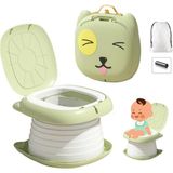 Mooiebaby's Cat Potty Katlanabilir Çocuk Tuvaleti, Çok Fonksiyonlu Taşınabilir Alıştırma Lazımlığı (Yeşil) - 0 - 1 Ay - 101-Standart