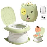 MooieBaby's Cat Potty Katlanabilir Çocuk Tuvaleti, Çok Fonksiyonlu Taşınabilir Alıştırma Lazımlığı (Yeşil)
