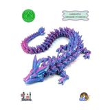 MooieBaby's Kristal Ejderha - Hareketli Organik Bazlı 3D Figür Oyuncak | Dekoratif Koleksiyon Ürünü- Mor-Mavi - 30Cm