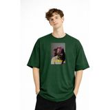Mooien Blurry - Oversize Erkek Tişört Hakı - Haki - XL