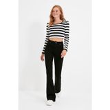 Mooishan Vega Ispanyol Paça Jean Siyah Solmaz Ekstra Likra Yüksek Bel Uzun Bacak (toparlayıcı)