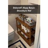 Moola Ahşap Banyo Düzenleyici Raf , 3 Katlı Ahşap Çok Amaçlı Organizer