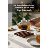 Moola Ahşap Nihale, Ahşap Altlık, Çaydanlık Altlığı, Ahşap Kare Nihale - Kahverengi