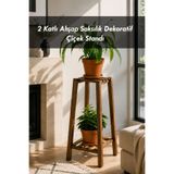 Moola Çiçeklik 2 Katlı Ahşap Saksılık Dekoratif Çiçek Standı Bitki Rafı Balkon Salon Bahçe Çok Amaçlı Kullanım