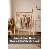 Moola Montessori Çocuk Askılık Doğal Ahşap Ayaklı Askılık | Bebek & Çocuk Odası Elbise Askılığı Dekoratif Askılık