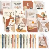 Mooliwe 96 takım/192 adet pozitif onaylama hediye seti minnettarlık not defterleri kalemlerle küçük çantalar motivasyon teşvik not defterleri günlük beyanlar için günlük beyanlar dergisi kadınlar için