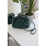 Moom Bag Asker Yeşili Örme Saplı Yumuşak Deri Omuz Çantası