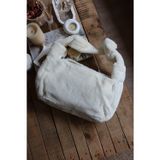Moom Bag beyaz tek kulplu peluş omuz çantası