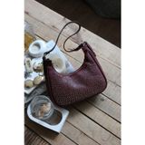 Moom Bag Bordo taş işleme askılı omuz çantası