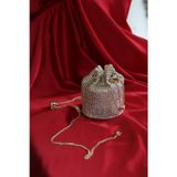 Moom Bag Çok Renkli taşlı kristal klips detaylı pouch abiye çanta