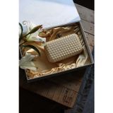 Moom Bag Gold Saten Standart Baklava Desenli Kasa Abiye El Çantası