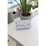 Moom Bag Kadın Beyaz Puantiyeli Saten Mini Kutu Omuz Çantası