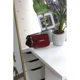 Moom Bag Kadın Bordo Rugan Örme Sap Detaylı Zincirli Omuz Çantası