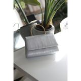 Moom Bag Kadın Gümüş Lazer Kesim Metal Tutma Saplı Kapaklı Abiye Çantası