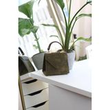 Moom Bag Kadın Haki Eskitme Doku Kapak Detaylı Askılı Omuz Çantası