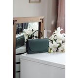 Moom Bag Kadın Haki Oval Kapak Detaylı Askılı Omuz Çantası