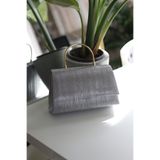 Moom Bag Kadın Platin Lazer Kesim Metal Tutma Saplı Kapaklı Abiye Çantası