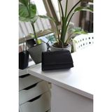 Moom Bag Kadın Siyah Metal Tutma Saplı Kapaklı Abiye Çantası