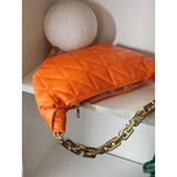 Moom Bag Kadın Turuncu Baklava Desenli Zincirli El Çantasi