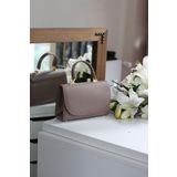 Moom Bag Kadın Vizon Oval Kapak Detaylı Askılı Omuz Çantası