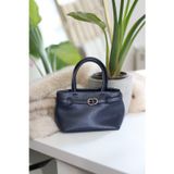 Moom Bag Lacivert mini boy gold toka detaylı el omuz çantası