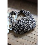 Moom Bag leopar tek kulplu peluş omuz çantası
